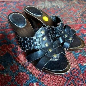 Black and brown clogs by Frye. Size 7